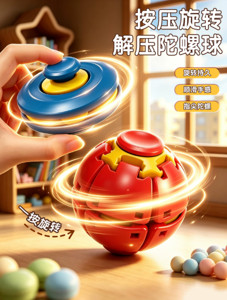 解压按压旋转解压陀螺球